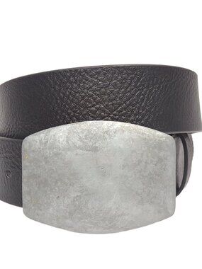 Unisex Vegan Jean Belt with Raw Finish Buckle
